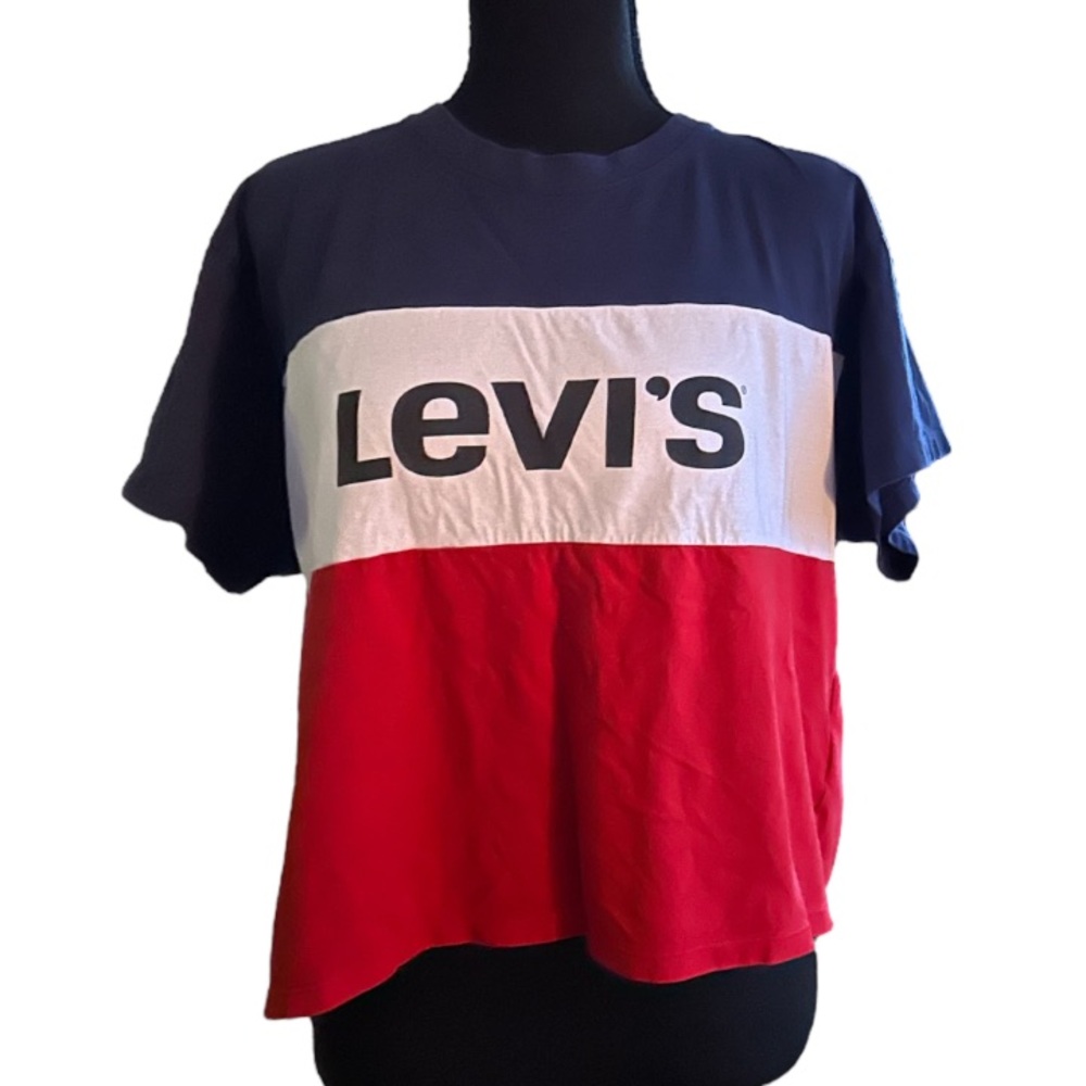 5/25$ ✨ Levi's Red, White & Blue Oversize Crop Top